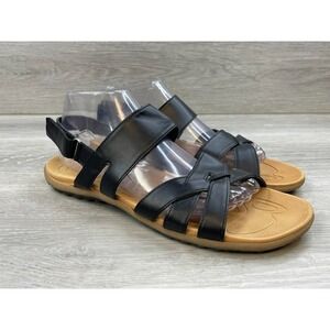 B.O.C. Croatan Women's Black Leather 10 Sandal Strappy Outdoor Comfort‎ Shoes